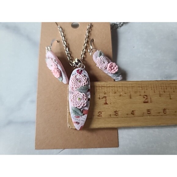 Multicolored Floral Polymer Clay Jewelry Set, NEW - Picture 7 of 10